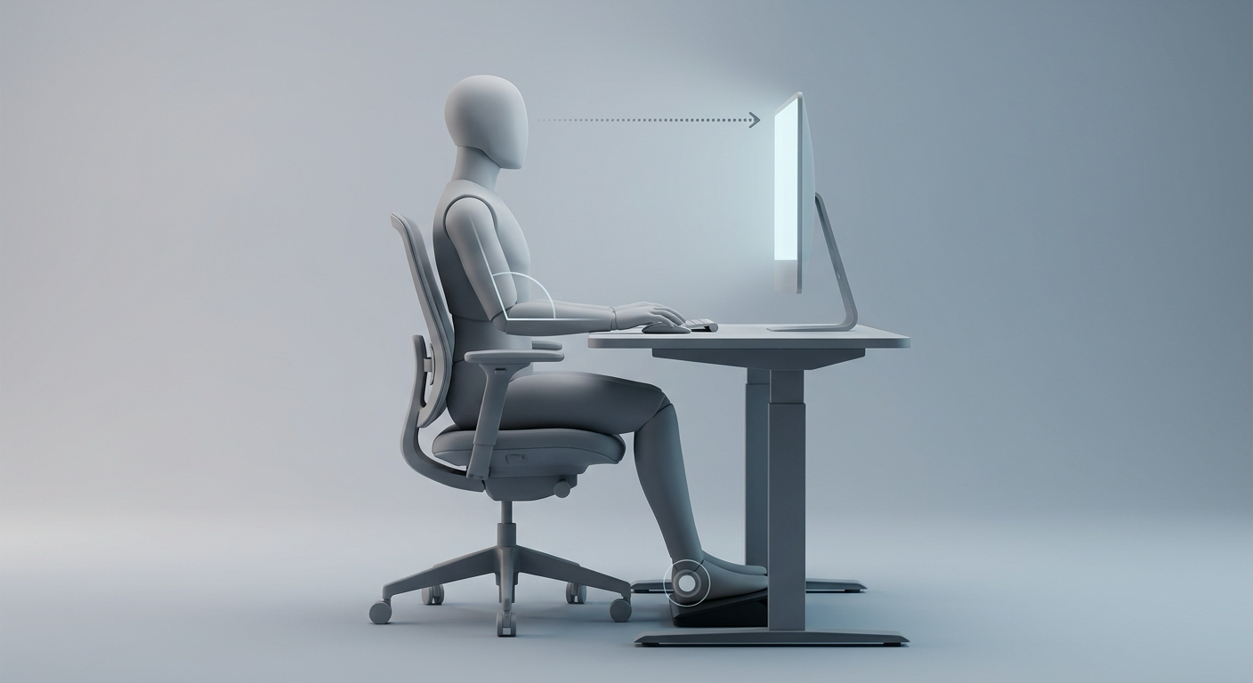 Abstract posture model with blue alignment vectors