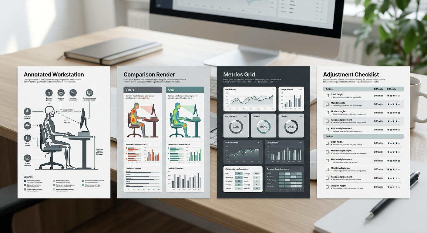 Four-panel AI ergonomic report